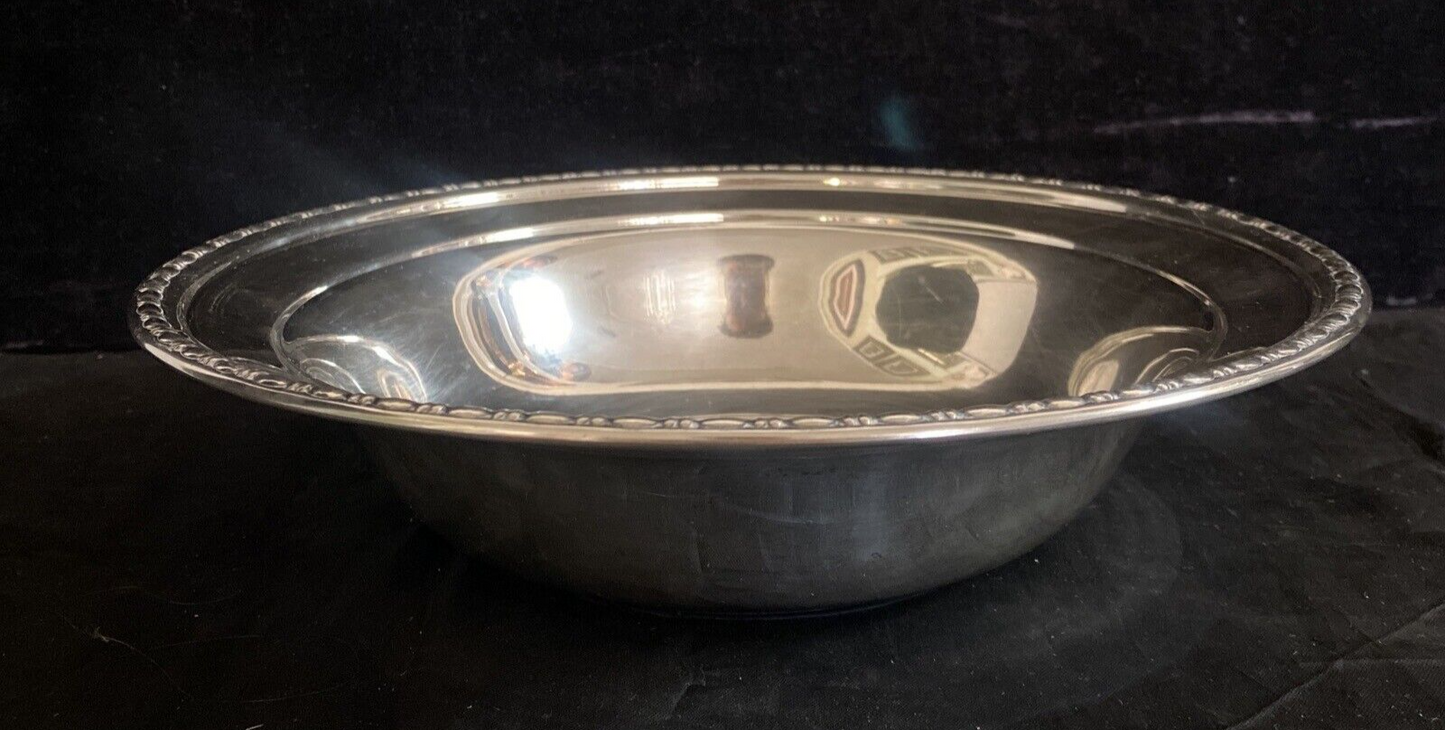 390g Watson Sterling Bowl 10 3/4" dia x H 2.5" Antique 1920's Art Deco