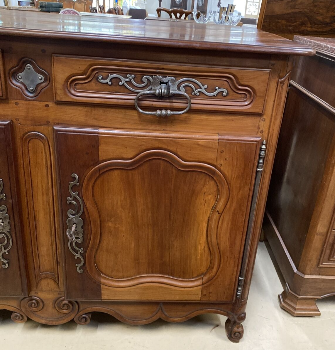 Antique French Provincial Louis XV Fruitwood Chest of Drawers Commode Sideboard