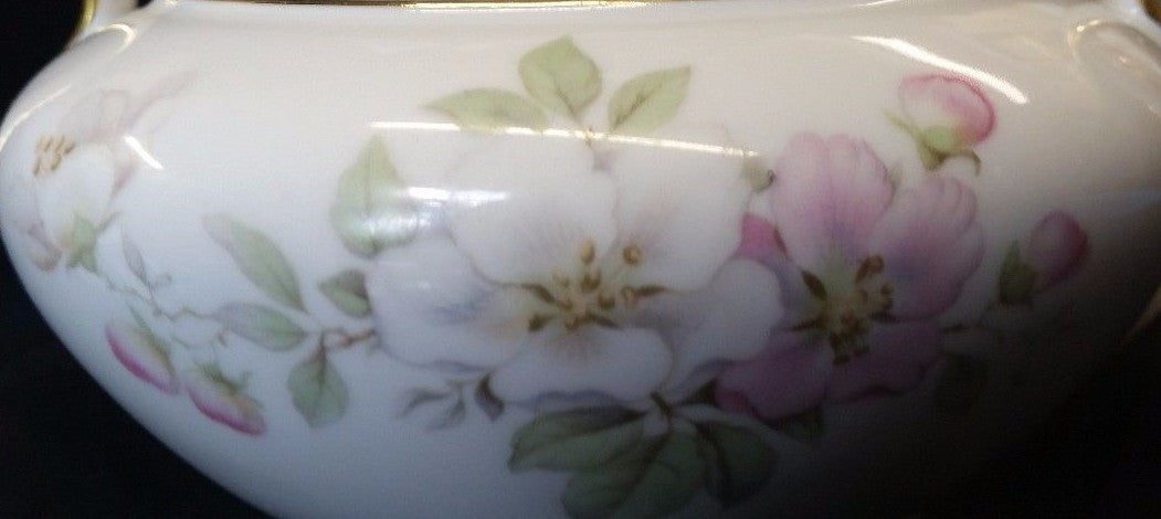 TIRSCHENREUTH china APPLE BLOSSOM 246 white SUGAR BOWL with LID 2-1/2"