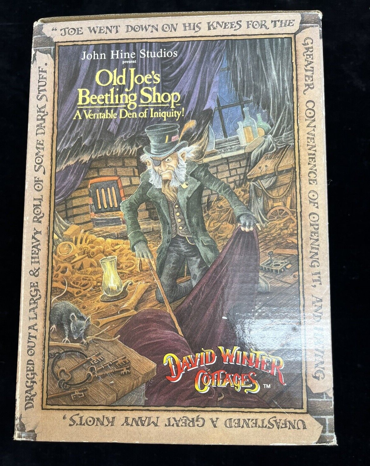 1993 CHRISTMAS SPECIAL DAVID WINTER COTTAGES "OLD JOE'S BEETLING SHOP" W/BOX