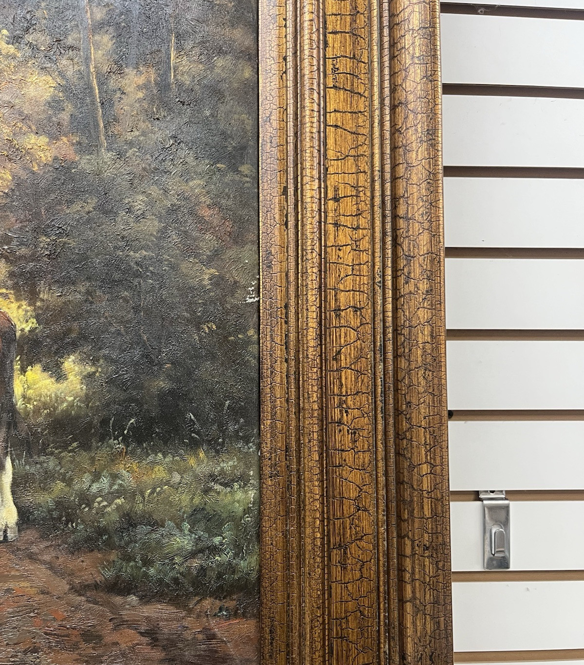 Large Agricultural Pastoral Cows Grazing Oil On Canvas Painting 58" x 70" CL6