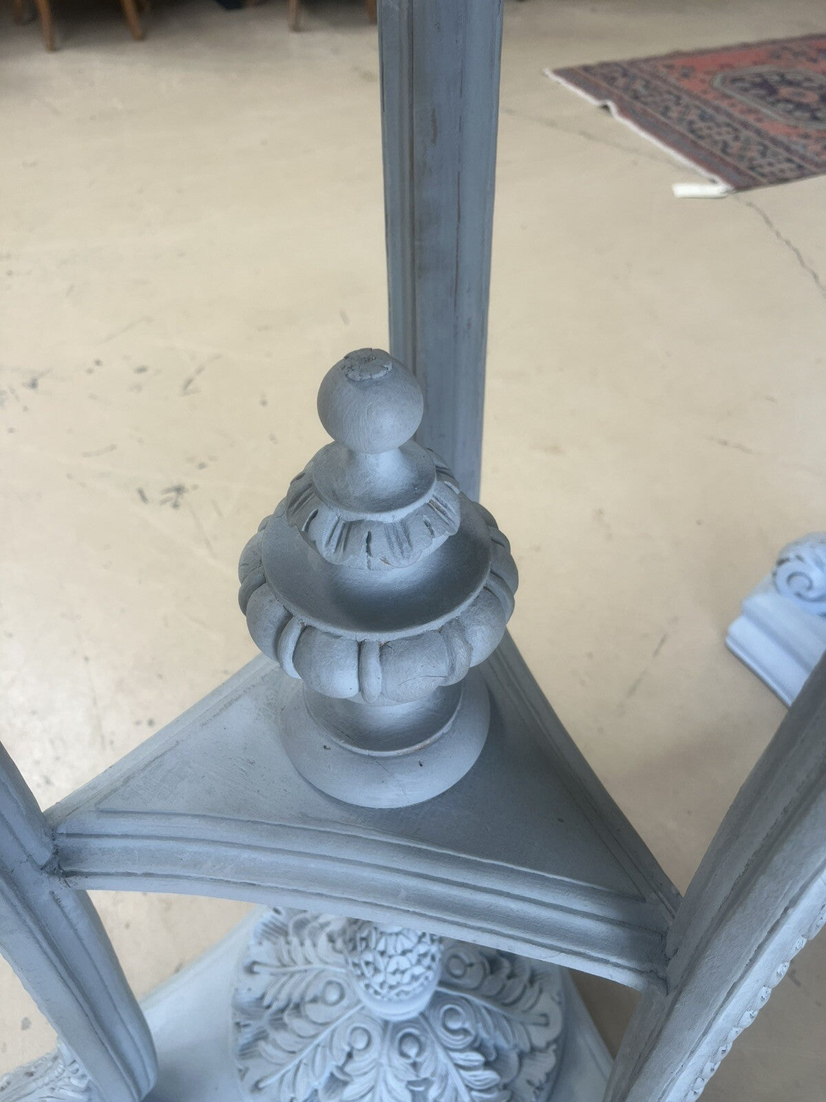 PAIR OF FRENCH LOUIS XIV GRAY-PAINTED TRIPOD JARDINIERES PLANTERS 51.5"H x 25"D