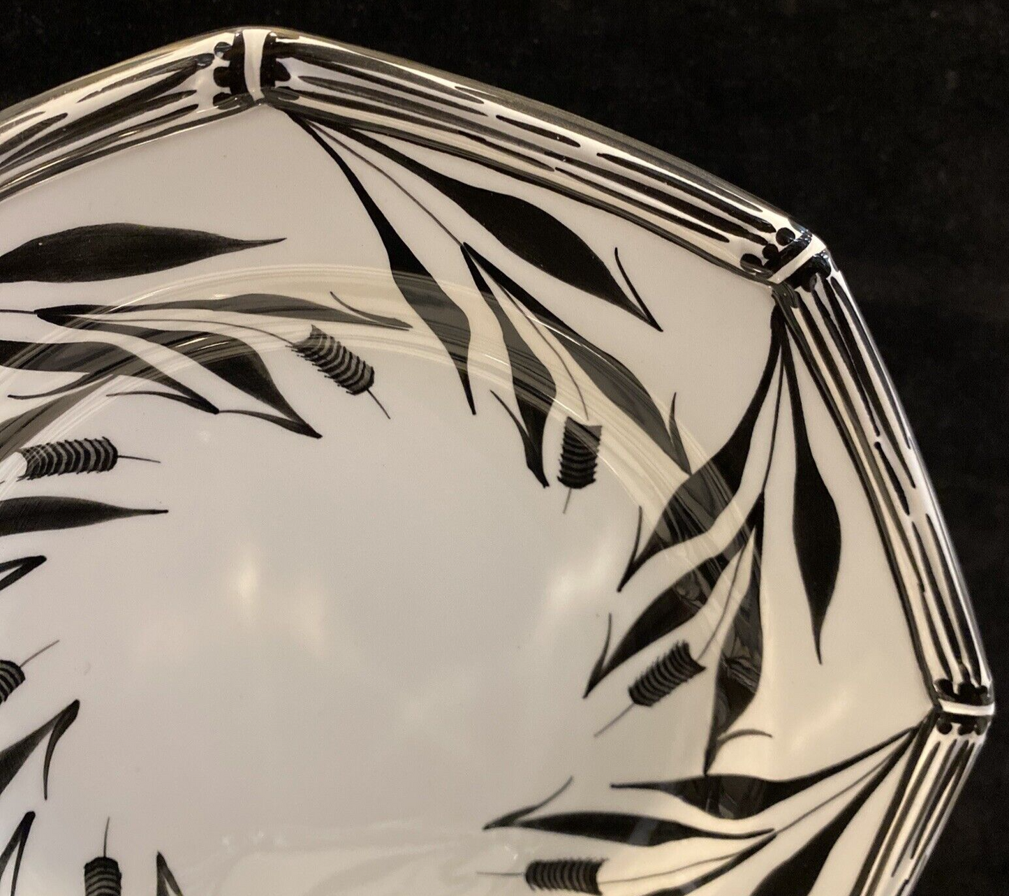 Tiffany & Co Este Ceramiche Black Bamboo Erbe Palustri 9.5” Soup Bowl 13 Avail