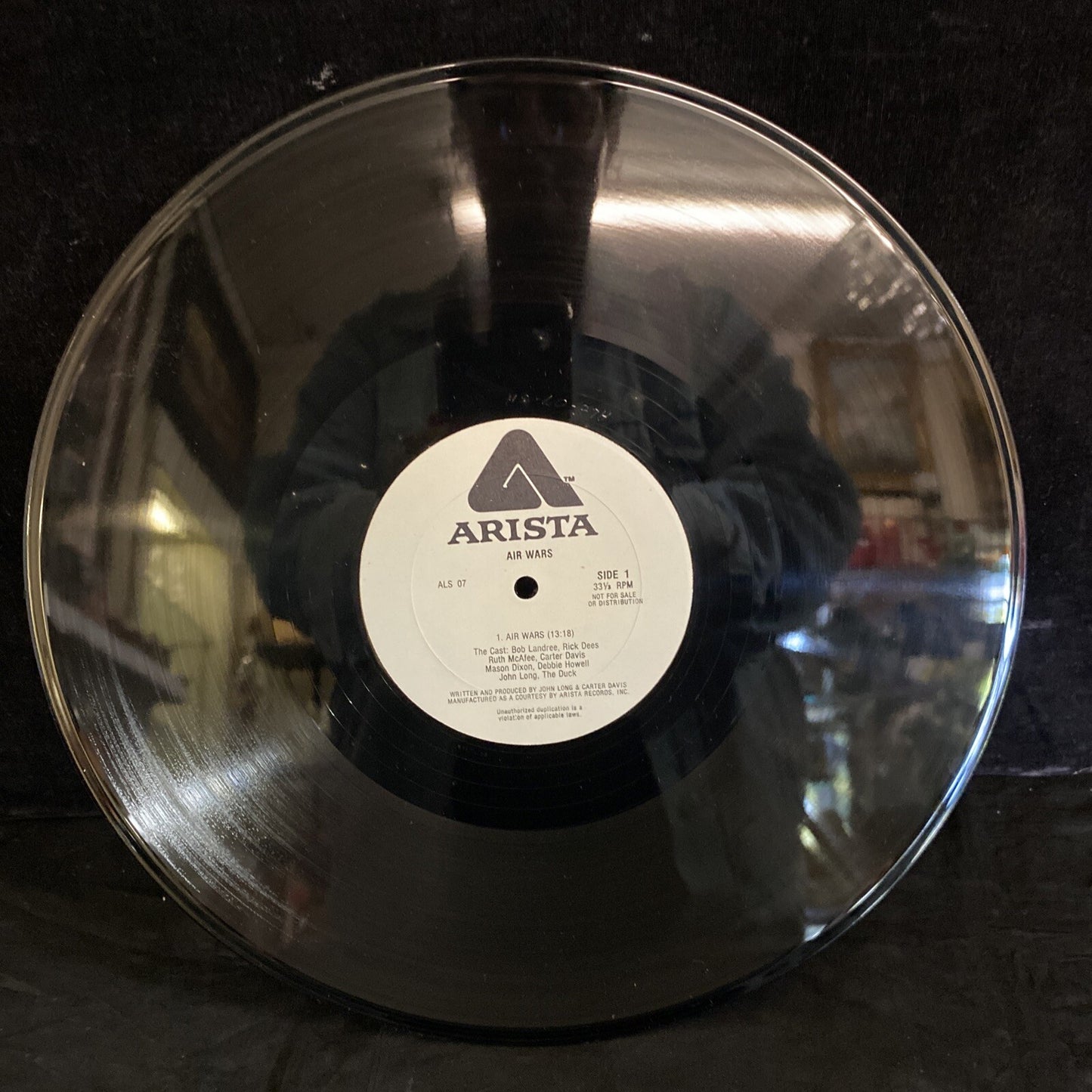 WHITE LABEL PROMO "AIR WARS" John Long & Carter Davis ARISTA LP NM/EX ALS-07