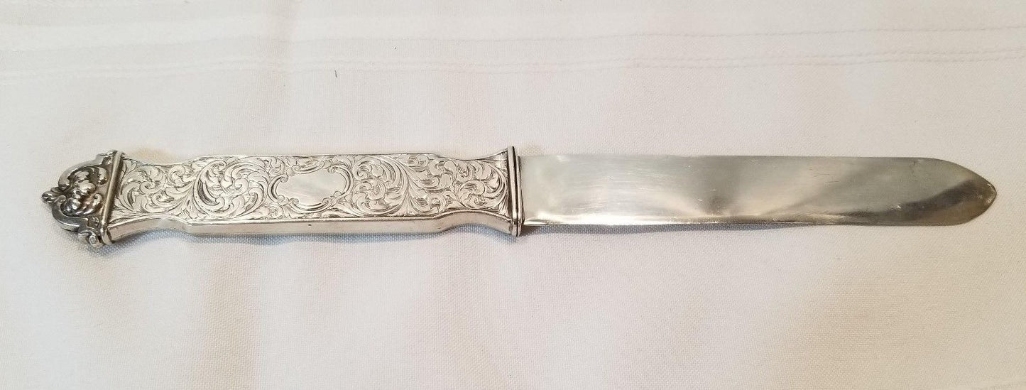 Early Antique English Sterling Silver Letter Opener - 1841 Birmingham Hallmark