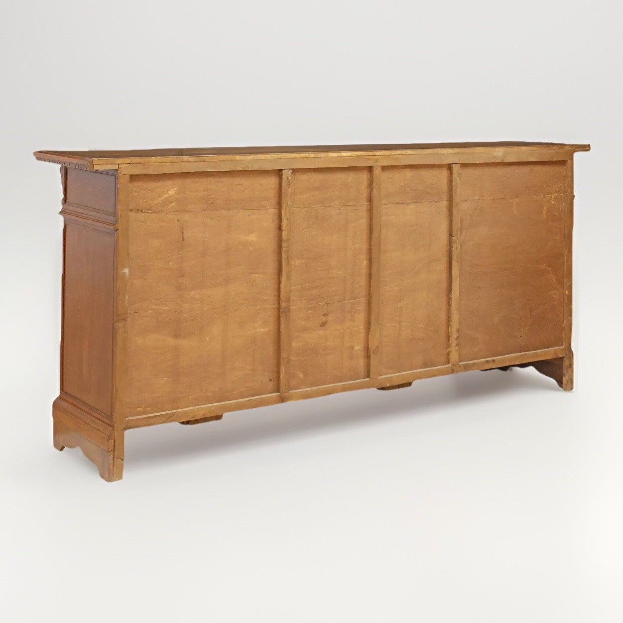 LARGE ITALIAN BURLED WALNUT & MARQUETRY SIDEBOARD, 94"L