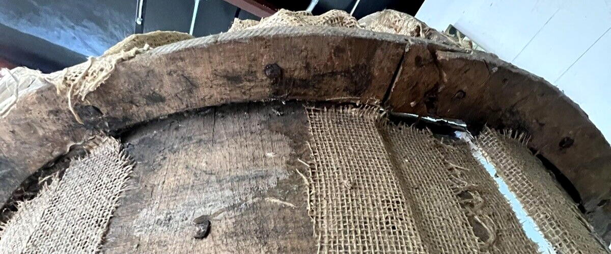 Antique American Federal Oak Corner Cabinet w/ Painted Interior 19C Farmhouse