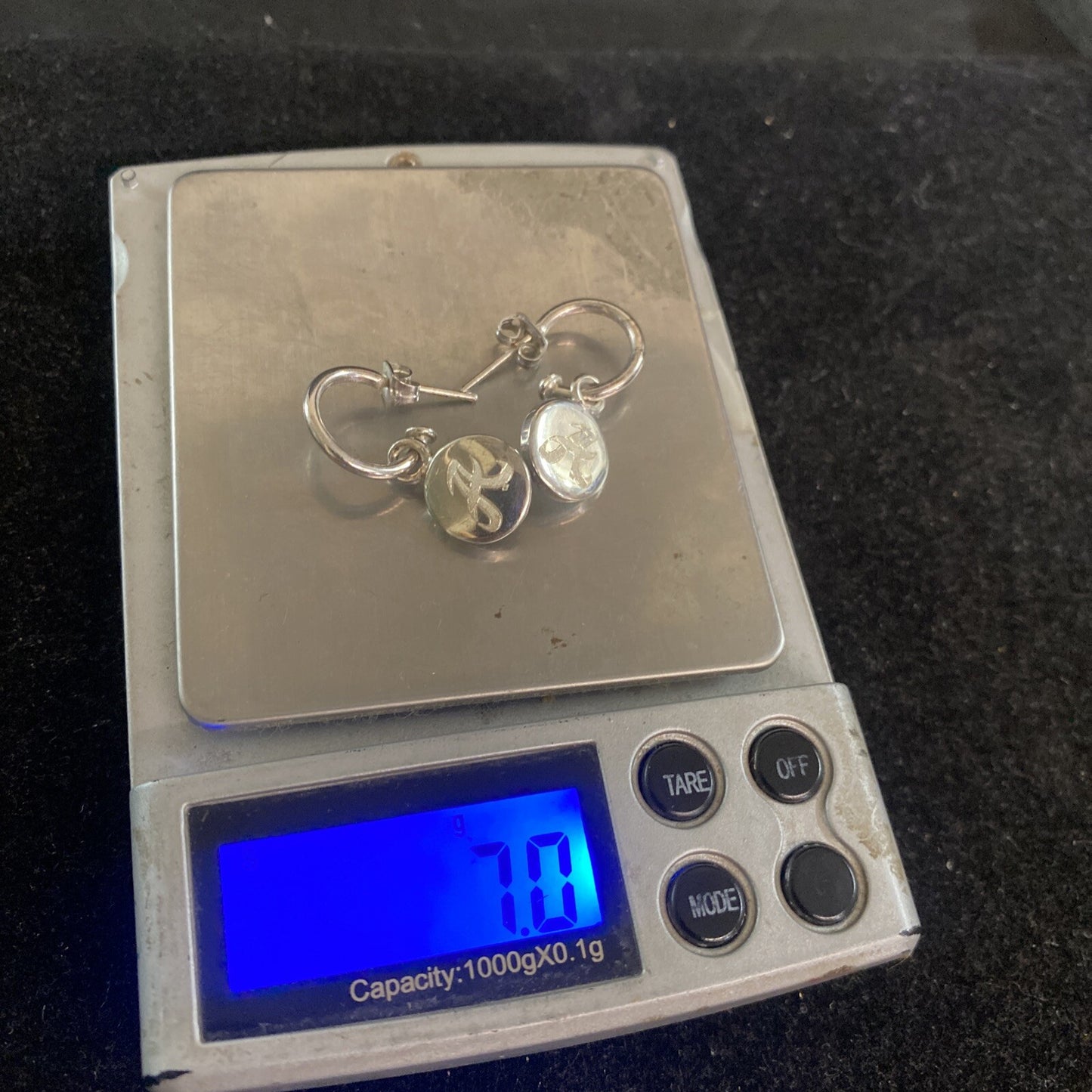 Sterling Silver 925 Dangle Drop University of Alabama "A" Earrings 7g