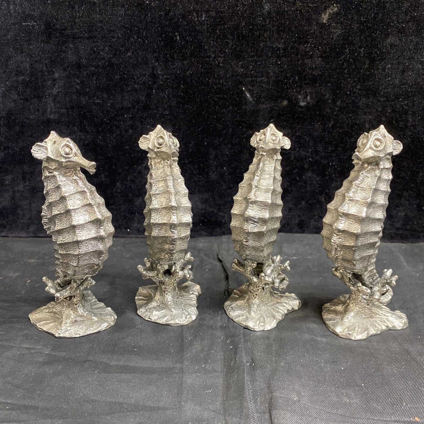 Pair of Pewter Seahorse Salt & Pepper Shakers by Vagabond House MSRP $75