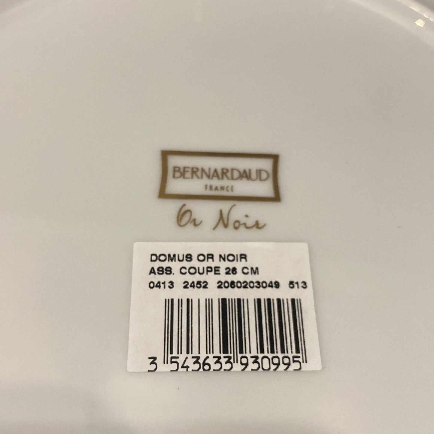 6pc Bernardaud “Or Noir” Place Setting Dinner, Salad, BB, C/S, gold bowl BH305