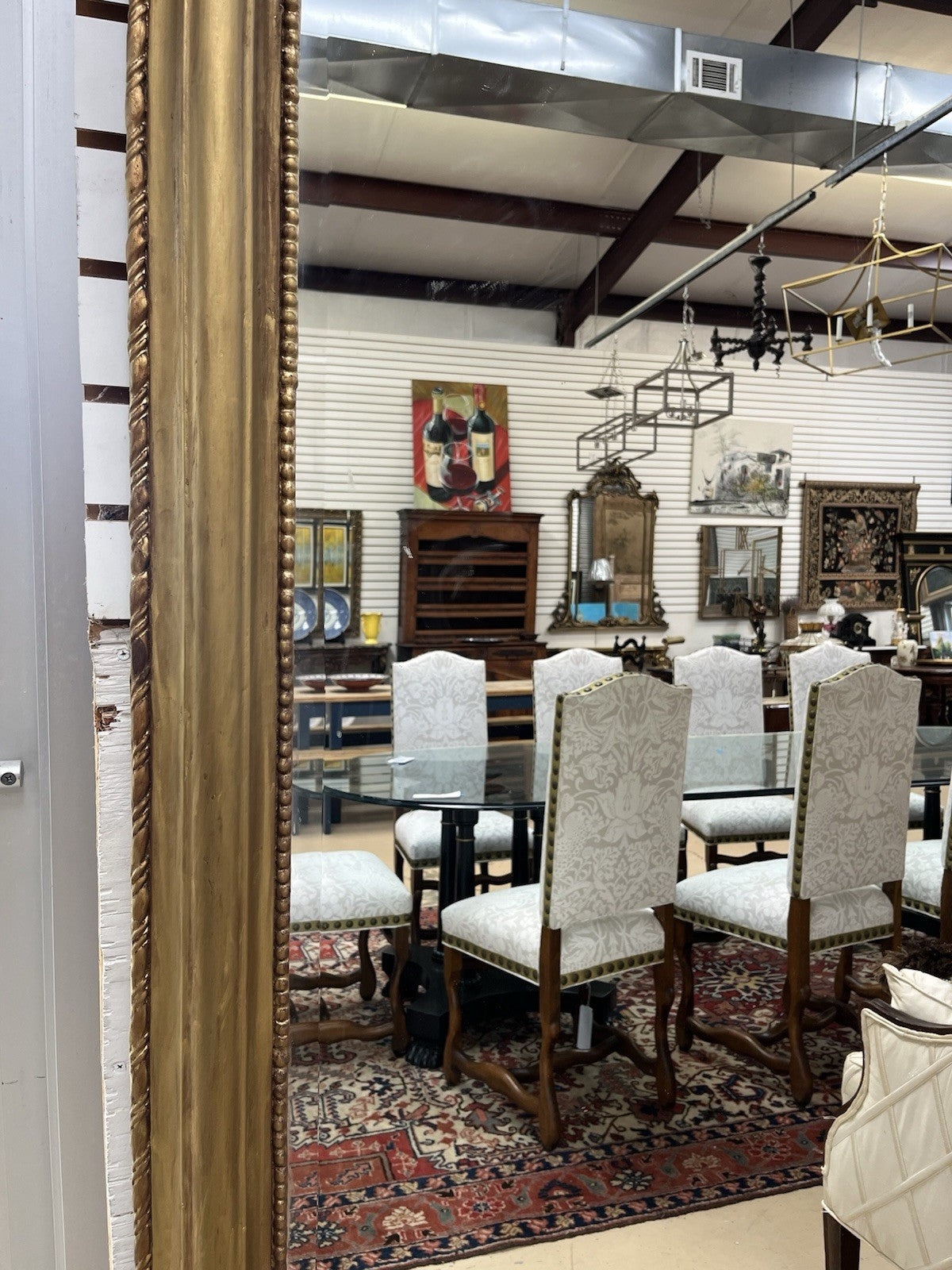 79" Tall French Louis Philippe Gold Framed Beveled Mirror 37.5” #1