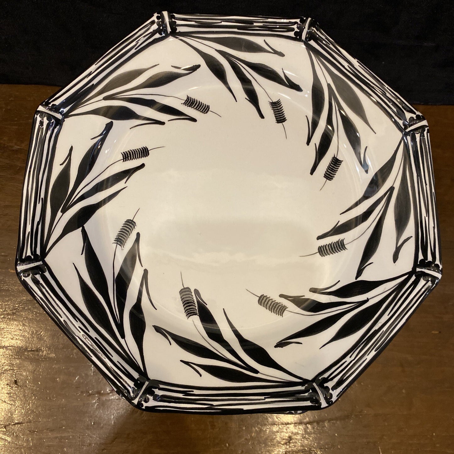 Tiffany & Co Este Ceremiche Black Bamboo Erbe Palustri 8 3/4" Salad Plate