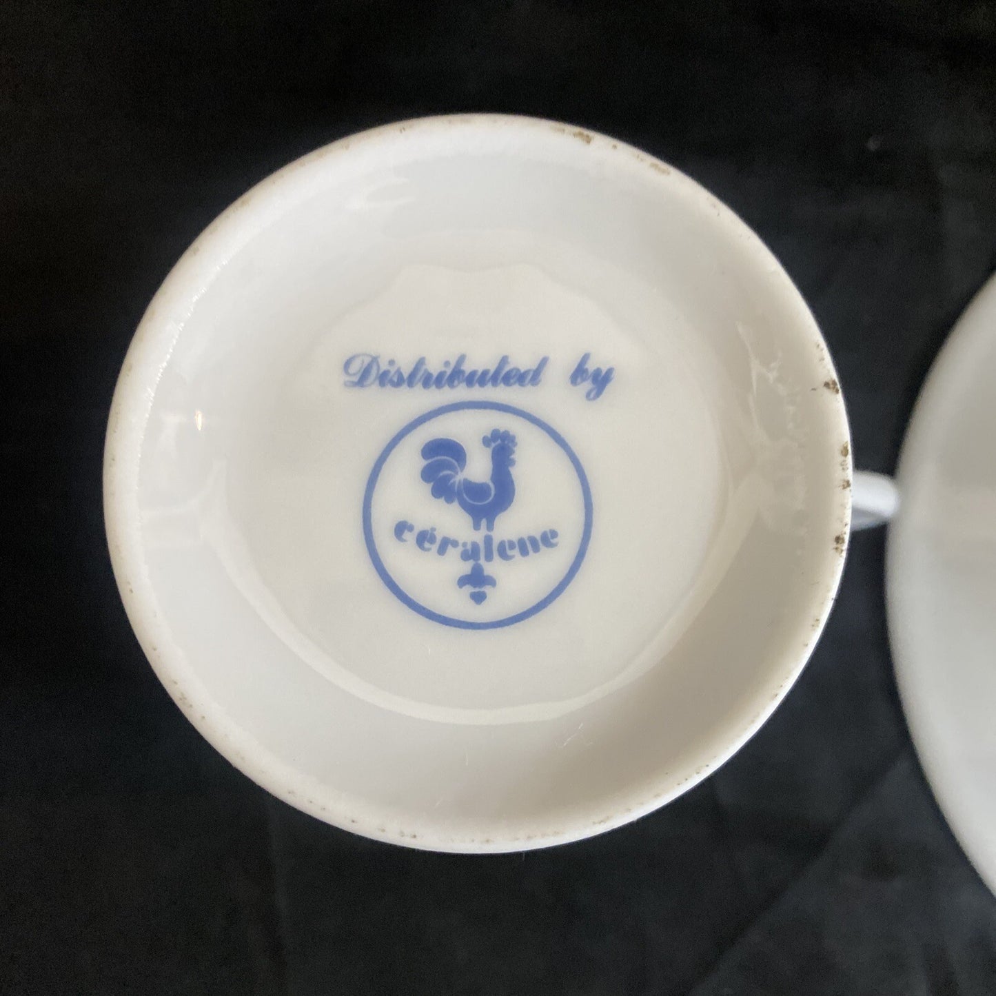 Raynaud Ceralene Crinoline Black Cup & Saucer Set Limoges France 1990 BH235F