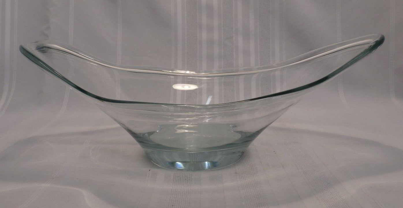 Daum France Freeform Crystal Centerpiece Art Glass Blown Bowl Midcentury Modern