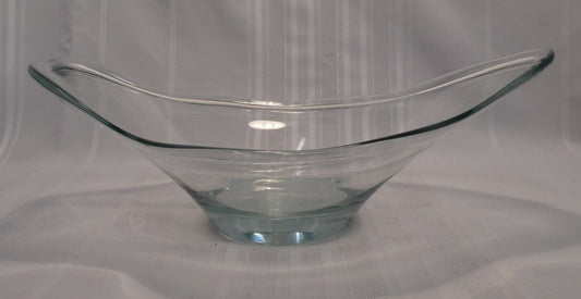 Daum France Freeform Crystal Centerpiece Art Glass Blown Bowl Midcentury Modern