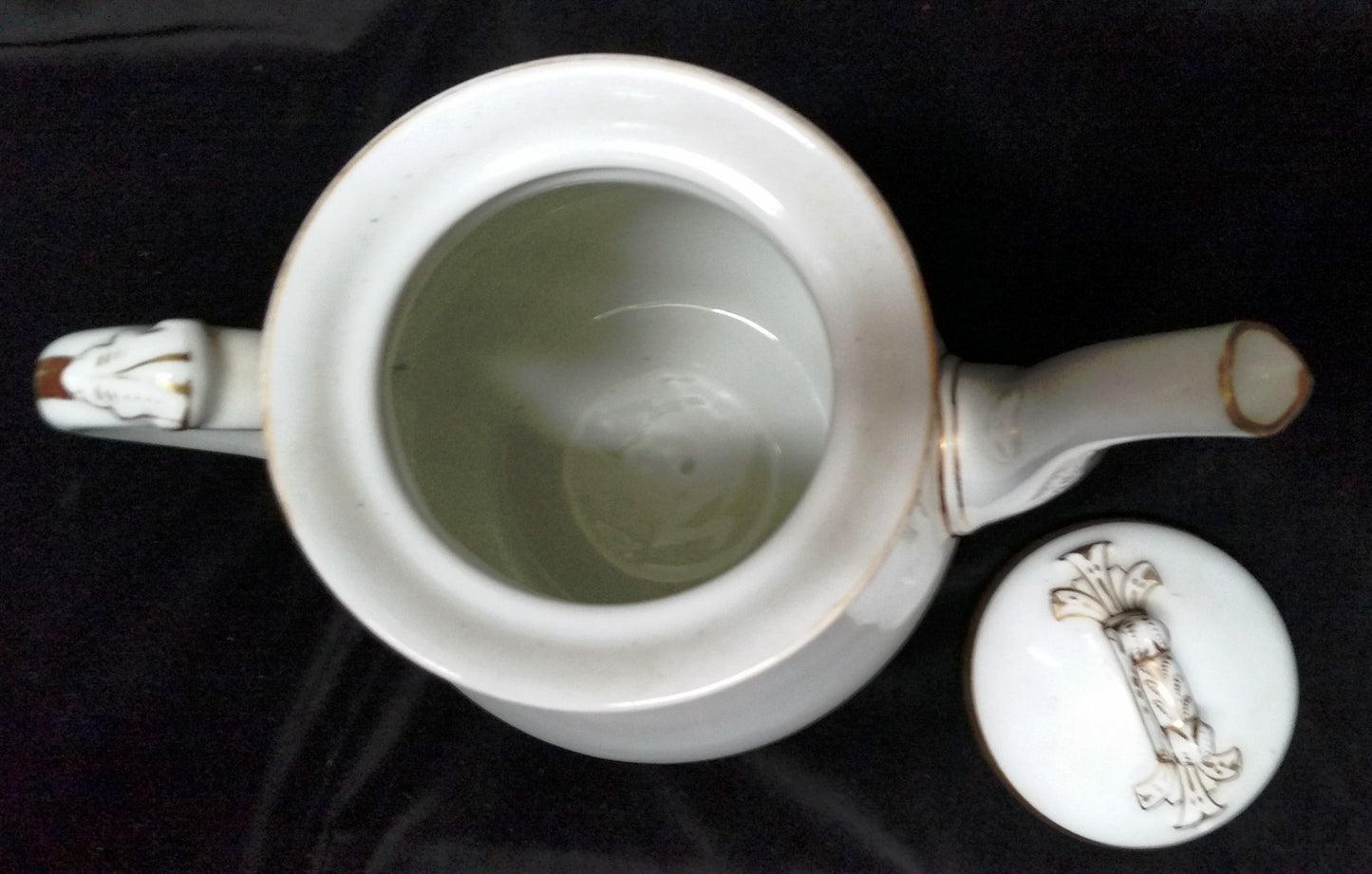 Early Charles Field  Haviland Coffee Pot-White/Gold Shape-1880's CFH/GDM