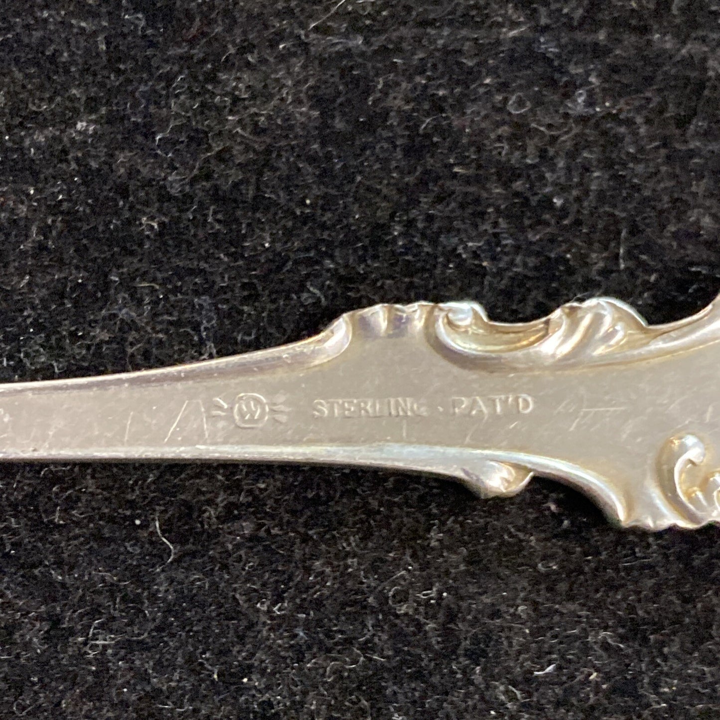 Antique 1892 Whiting Sterling Silver Heart Shaped Nut Spoon in Orleans Pattern