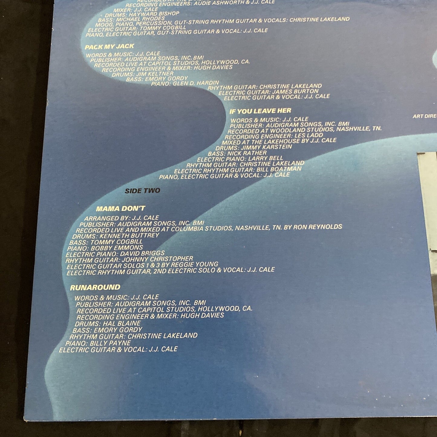 STAMPED PROMO FIRST PRESS 1979/1981 release J.J. CALE Shades SHELTER MCA-5158