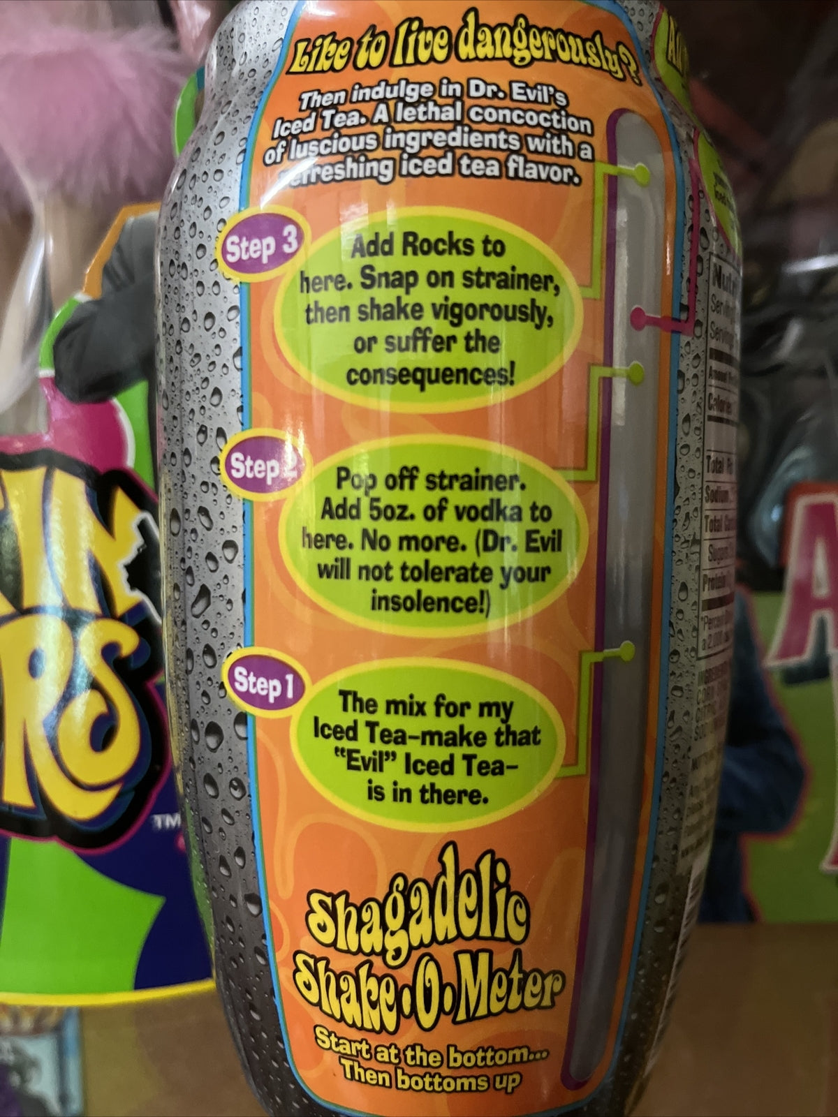 Vtg Austin Powers Shagadelic Shakers Cocktail Mix Mixer Long Island Iced Tea