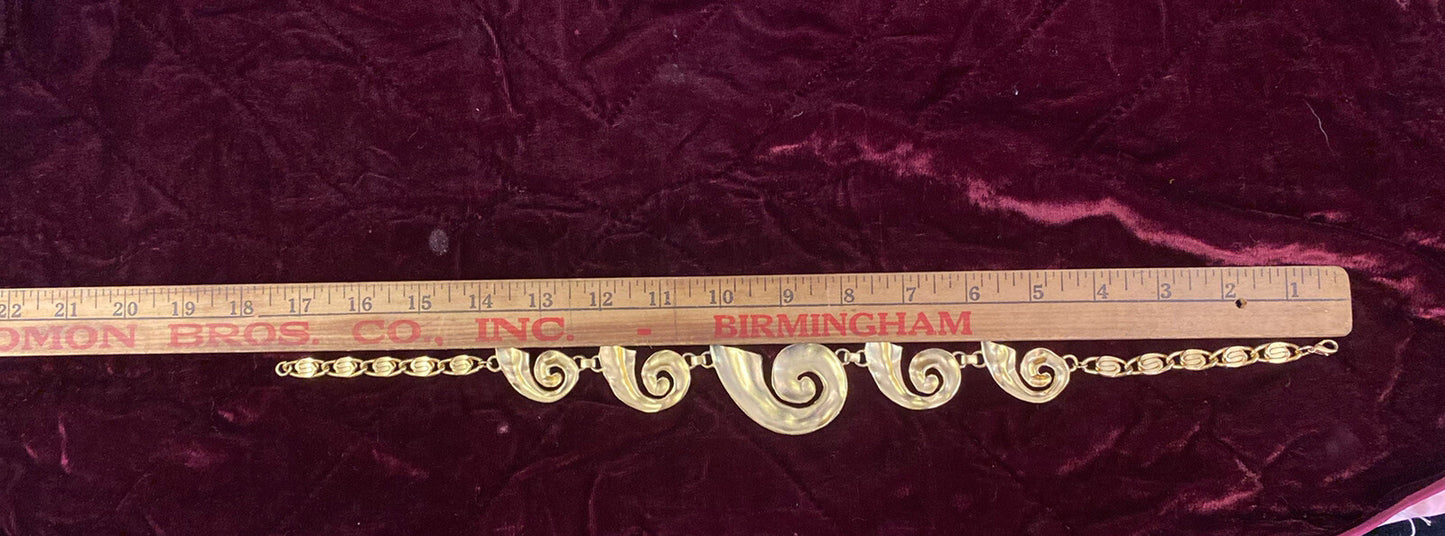 Retro Gold Plated 17" Necklace and Matching  Clip-on Earrings MCM