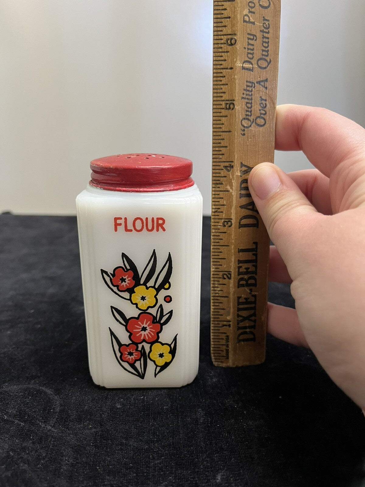 Tipp City Milk Glass Red and Yellow Poppies Shakers Set of 3