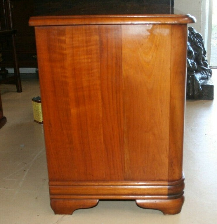 Antique French Provincial Louis Philippe Cherry Low Commode Chest of Drawers