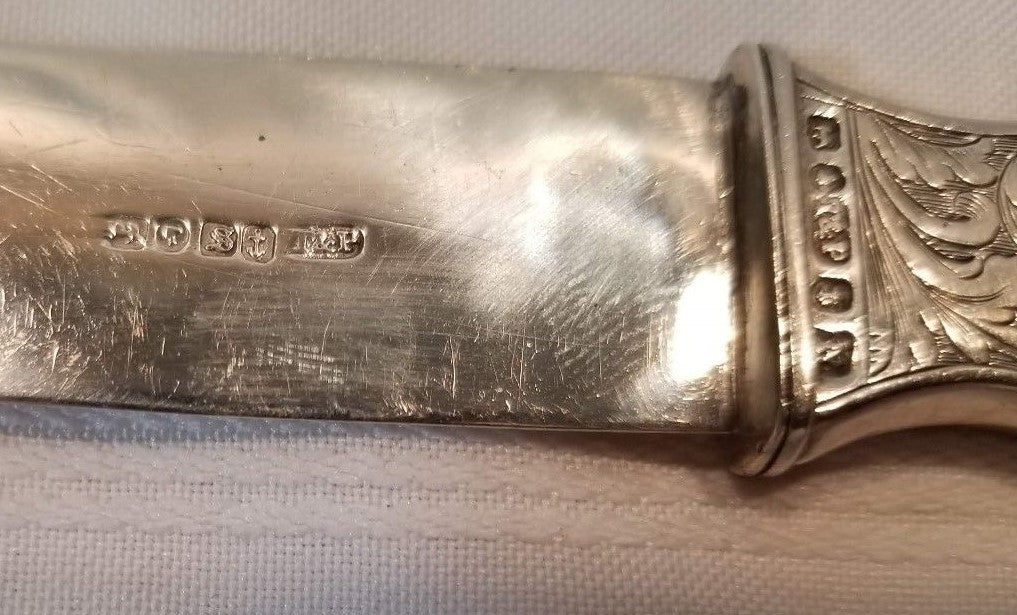 Early Antique English Sterling Silver Letter Opener - 1841 Birmingham Hallmark