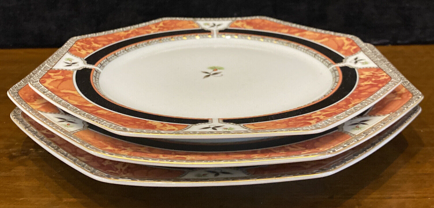 Royale Limoges France “Hadrien” Brique Plates 2 10" Dinner & Salad  9"