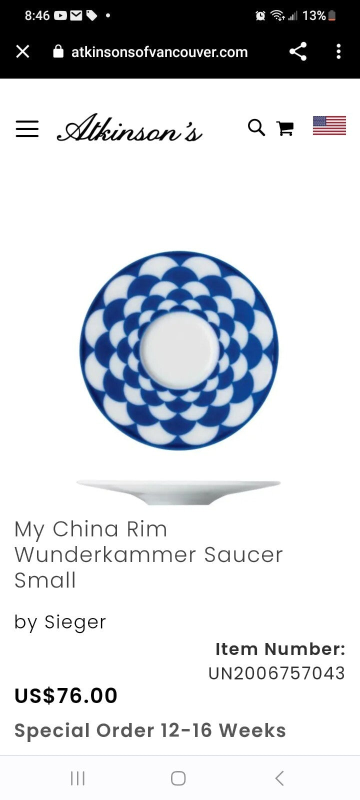 Sieger Furstenberg Wunderkammer Blue White 6 pc Retail $840 Rare Germany