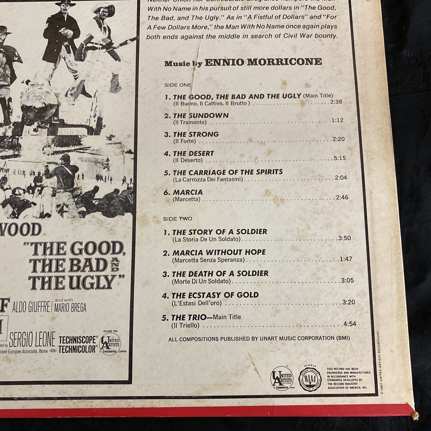 RARE MISPRINT!! Ennio Morricone The Good The Bad and The Ugly  UAS 5172
