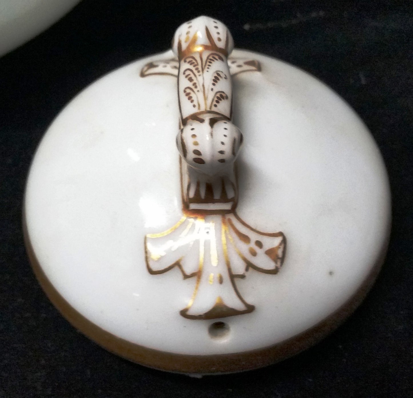 Early Charles Field  Haviland Coffee Pot-White/Gold Shape-1880's CFH/GDM