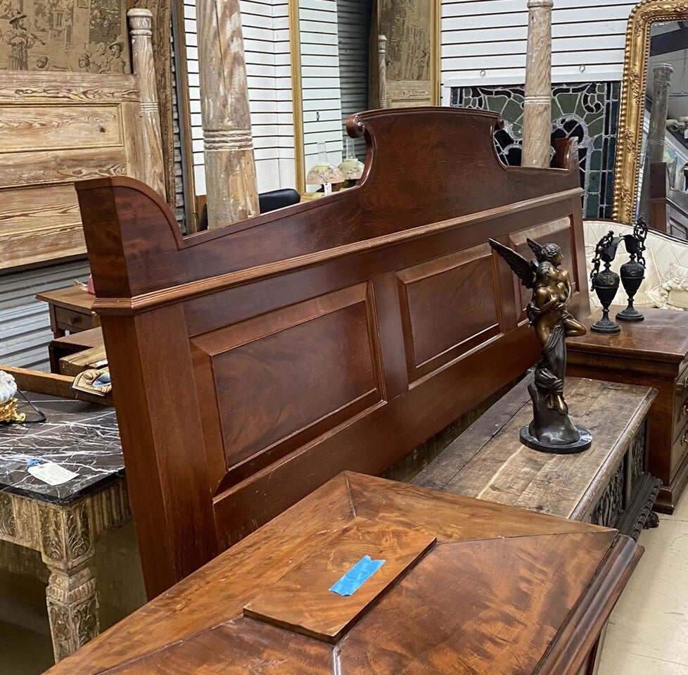 Double Queen Size Custom Paneled Crotch Mahogany Headboard FS7