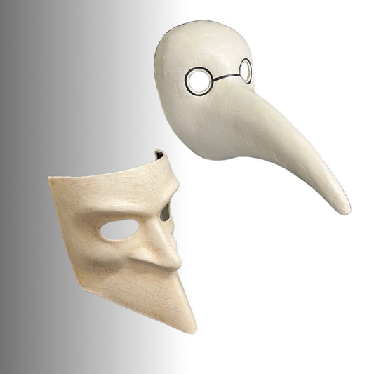 Set of 2 AGOSTINO DESSI & ALICE ATELIER ITALIAN PAPIER MACHE THEATER OPERA MASKS