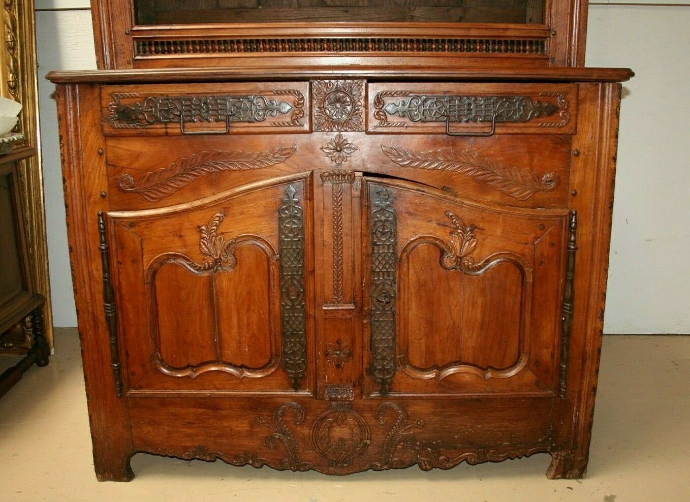 French Antique Renaissance Cupboard Vaisselier cabinet 1700s China Display