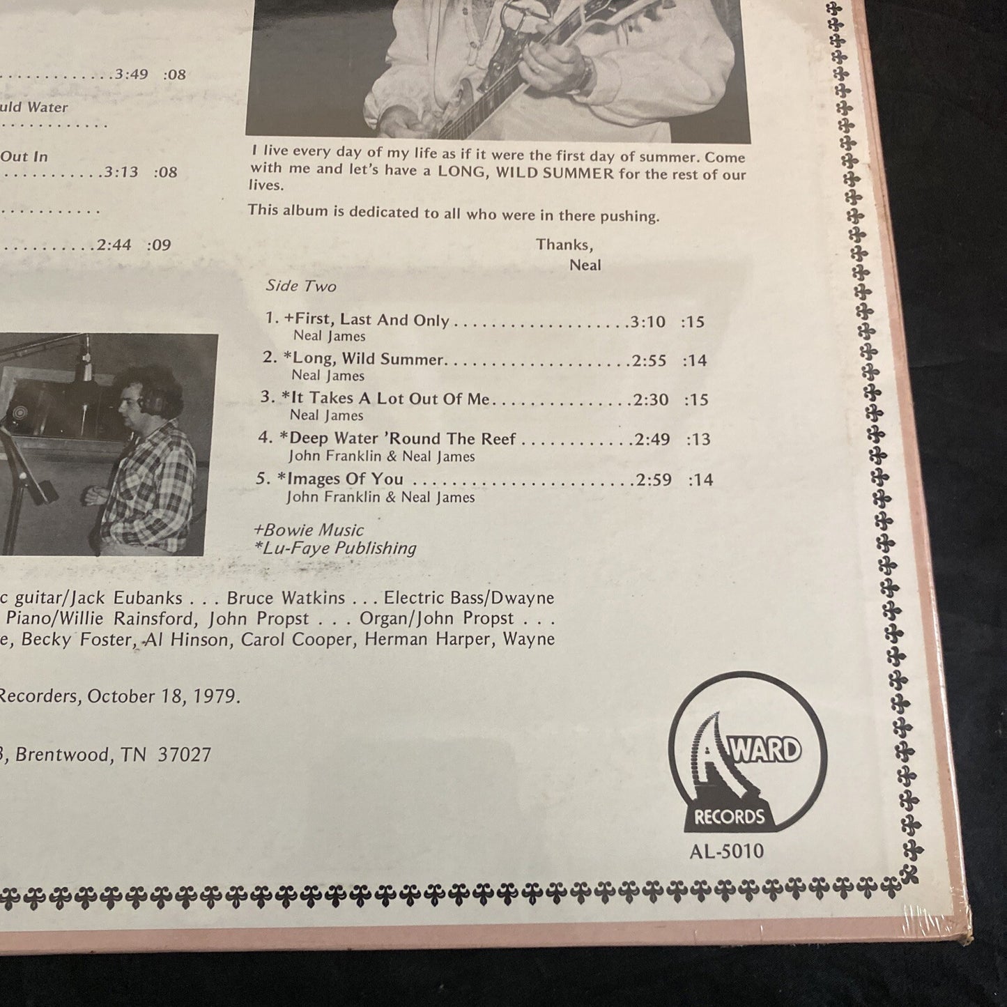 SEALED Neal James "Two Sides Of Neal James" LP Private Soul Funk AL-5010