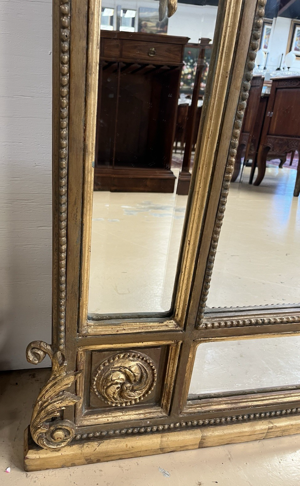 81" X 46" PAIR OF PALATIAL LOUIS XVI STYLE GILT GOLD PARCLOSE PIER WALL MIRRORS
