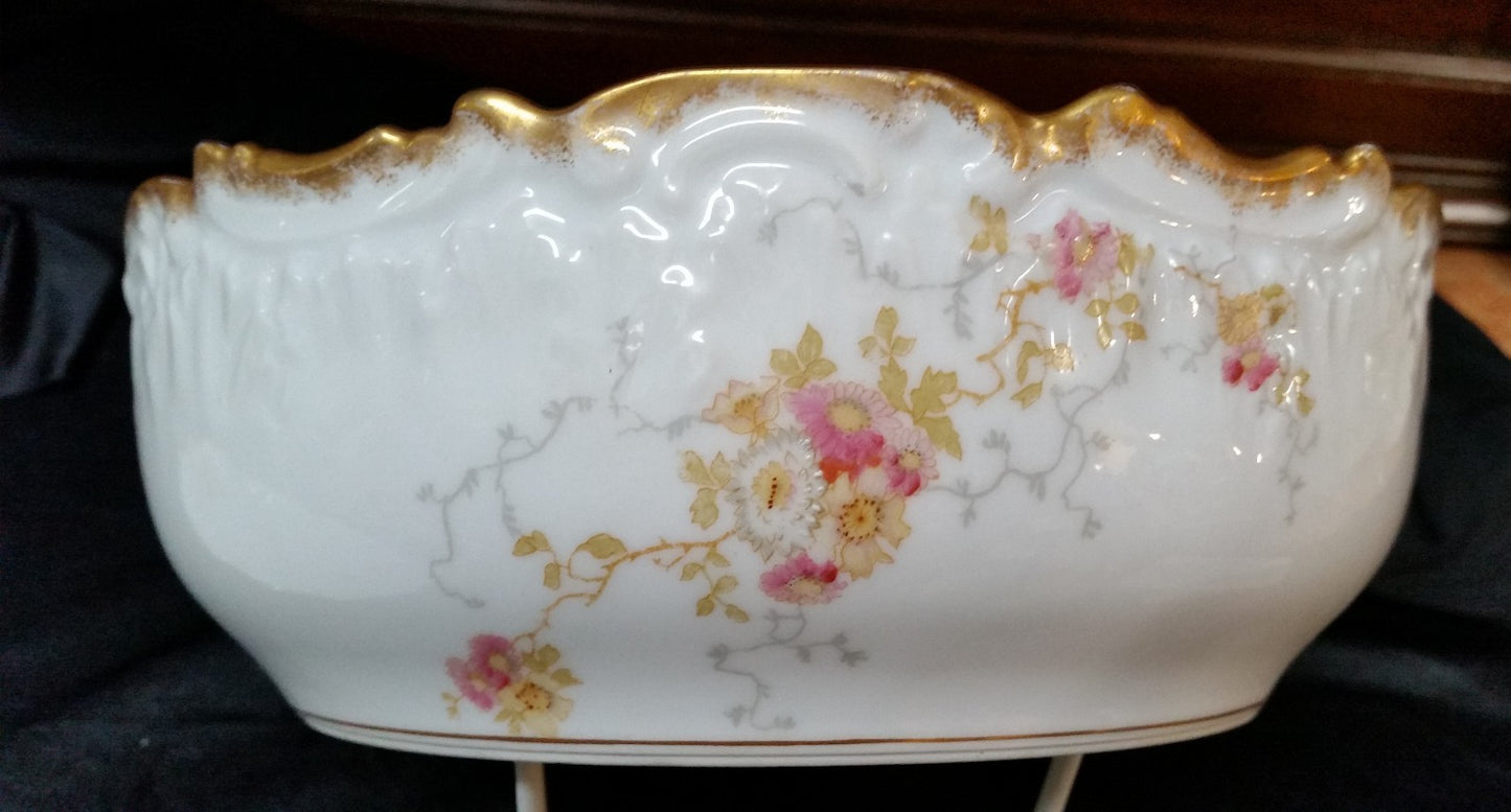 Antique Limoges Elite Serving Salad Pudding Bowl w Under plate 11.5" Rd Platter