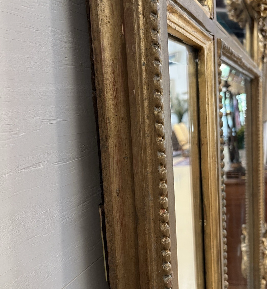 81" X 46" PAIR OF PALATIAL LOUIS XVI STYLE GILT GOLD PARCLOSE PIER WALL MIRRORS