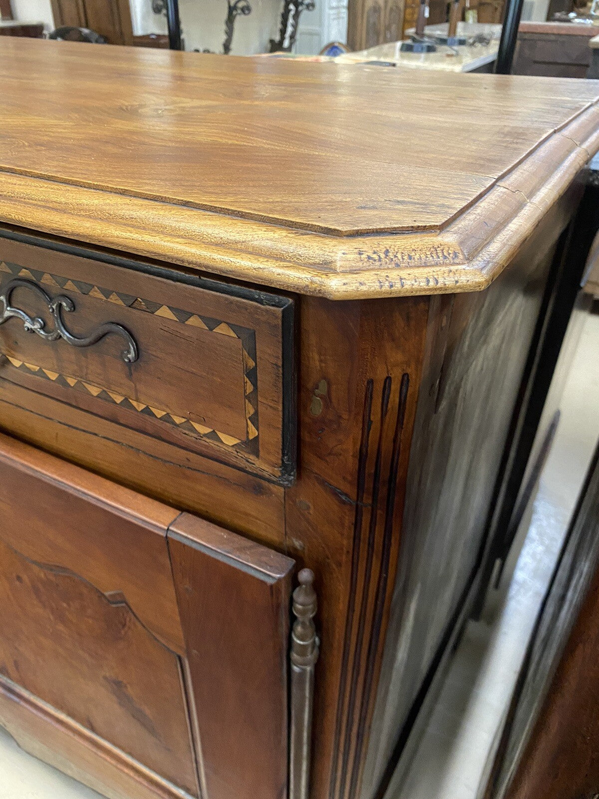 Antique 19th C Inlaid French Burled Walnut Louis XV Commode Cabinet Chest