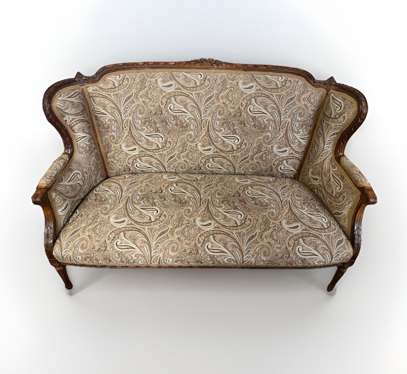 Antique French Walnut Louis XVI Settee Sofa Couch Love seat