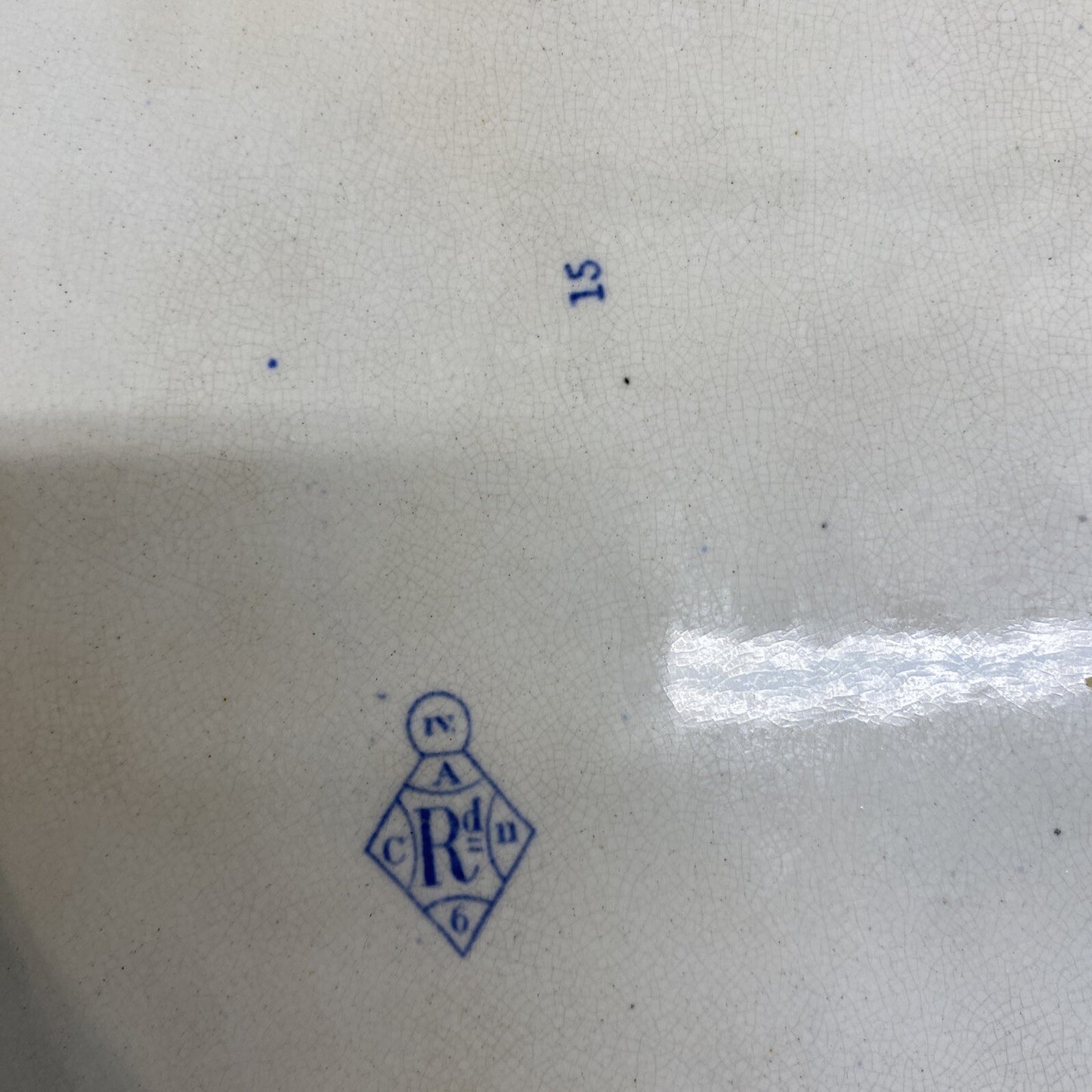 19.5" Blue White English Meat Platter W. K. Harvey 1845 Lindisfarne Castle KM11