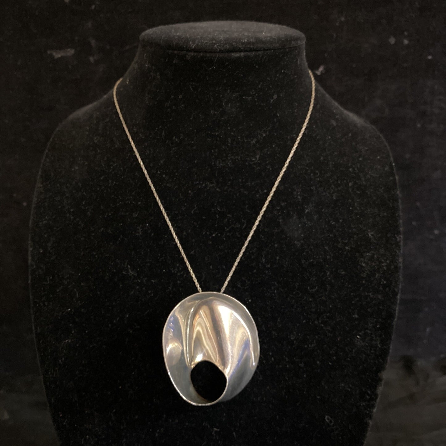 Midcentury Modern Sterling Silver 925 Brooch Pin Pendant 2 1/4" Mexico 15.7g