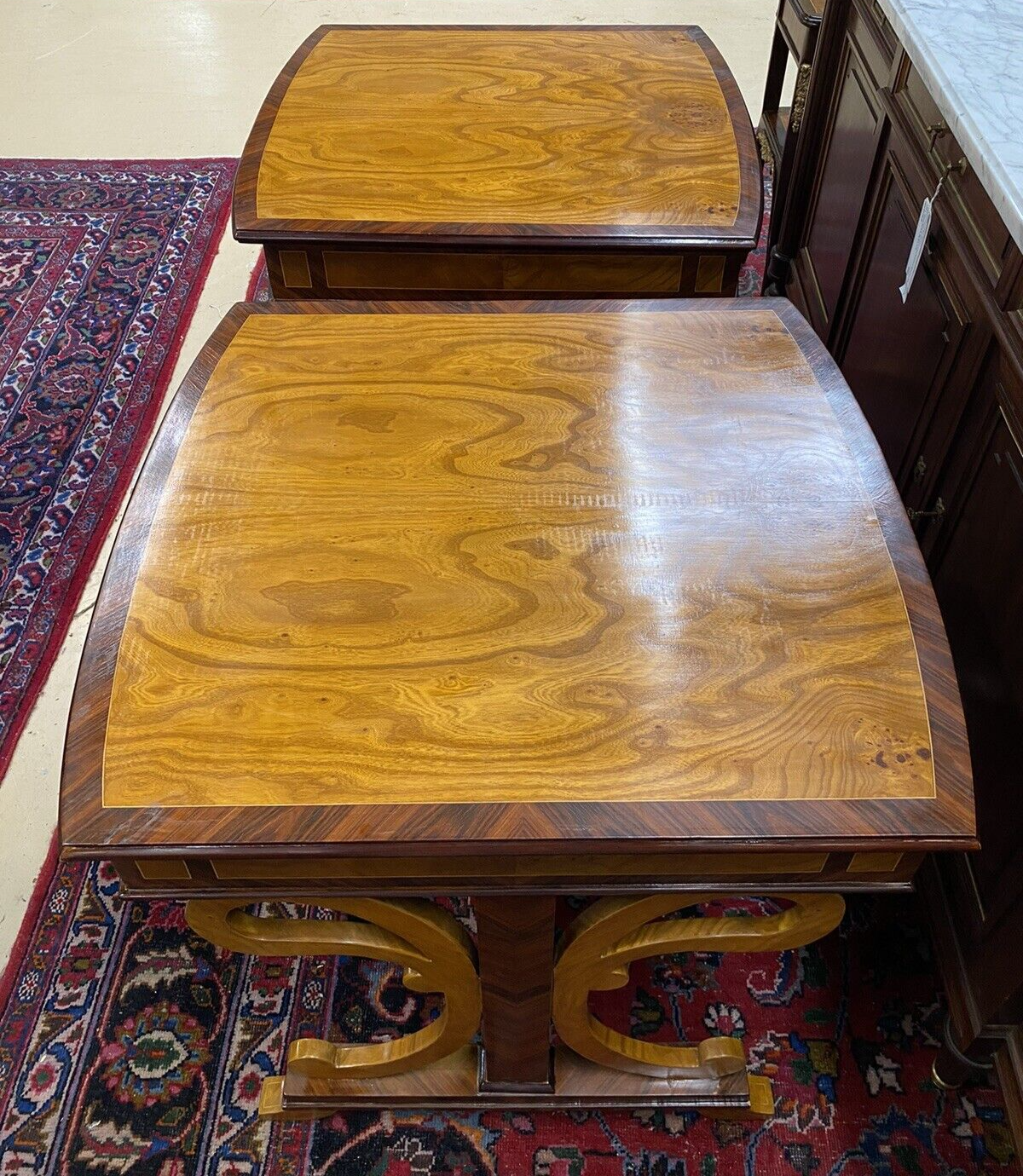 PAIR of ANTIQUE BIEDERMEIER STYLE SINGLE DRAWER SIDE END SOFA TABLES