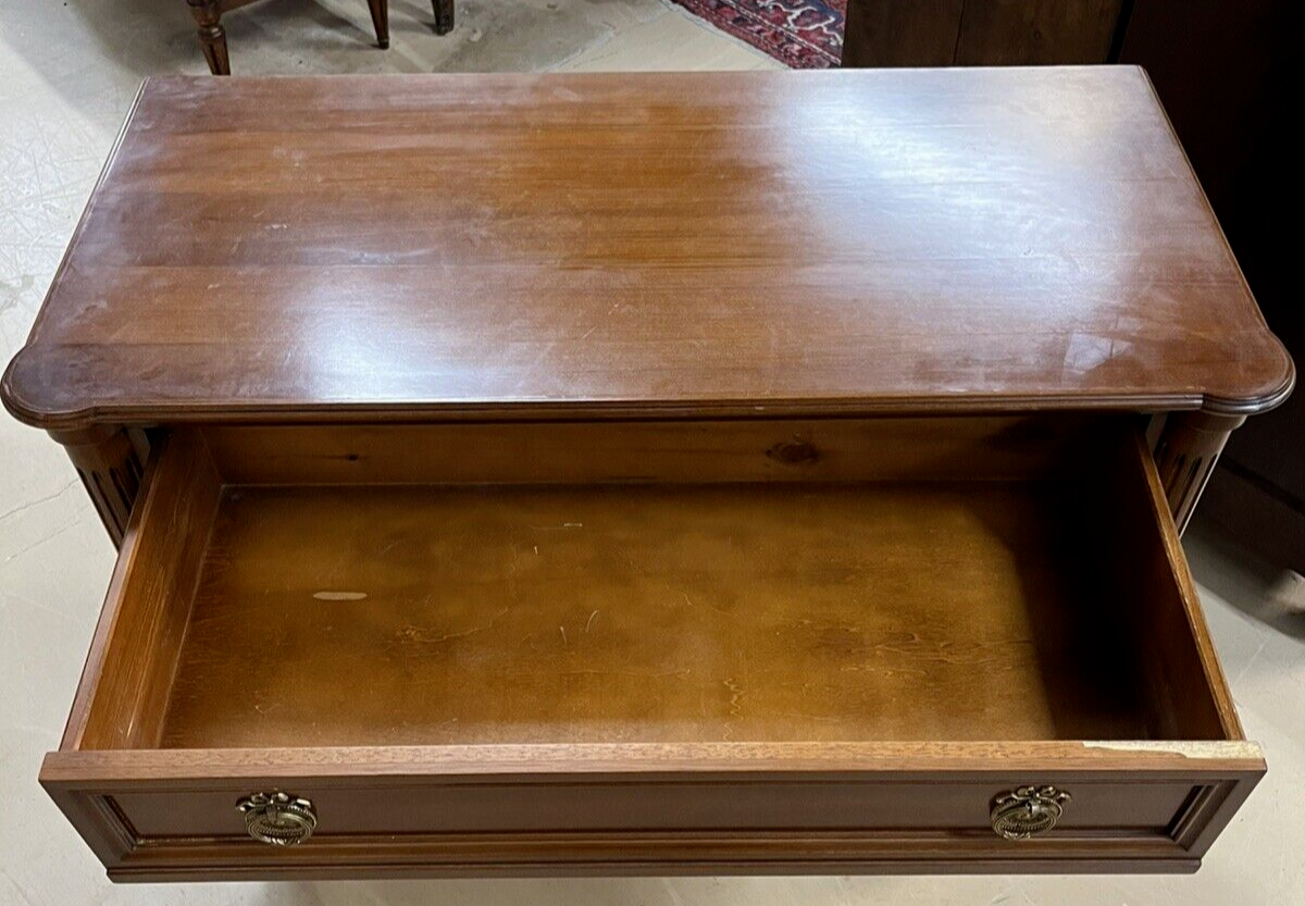 French Louis XVI Cherry Three Drawer Chest Of Drawers Brass Ormolu Pulls 43”