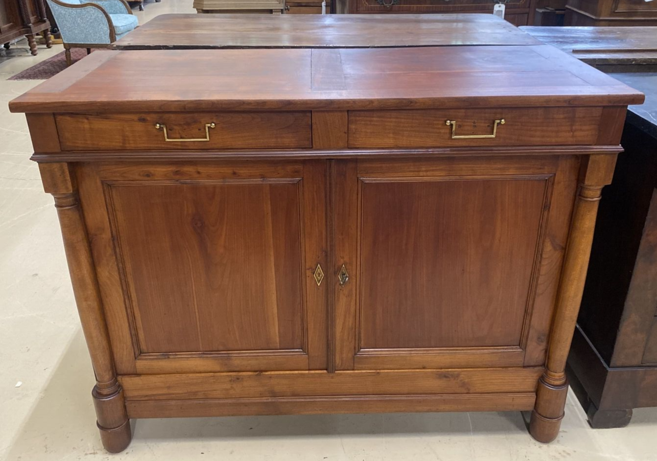 Antique French Empire Style Cherry Wood Sideboard Chest Buffet Commode c. A13