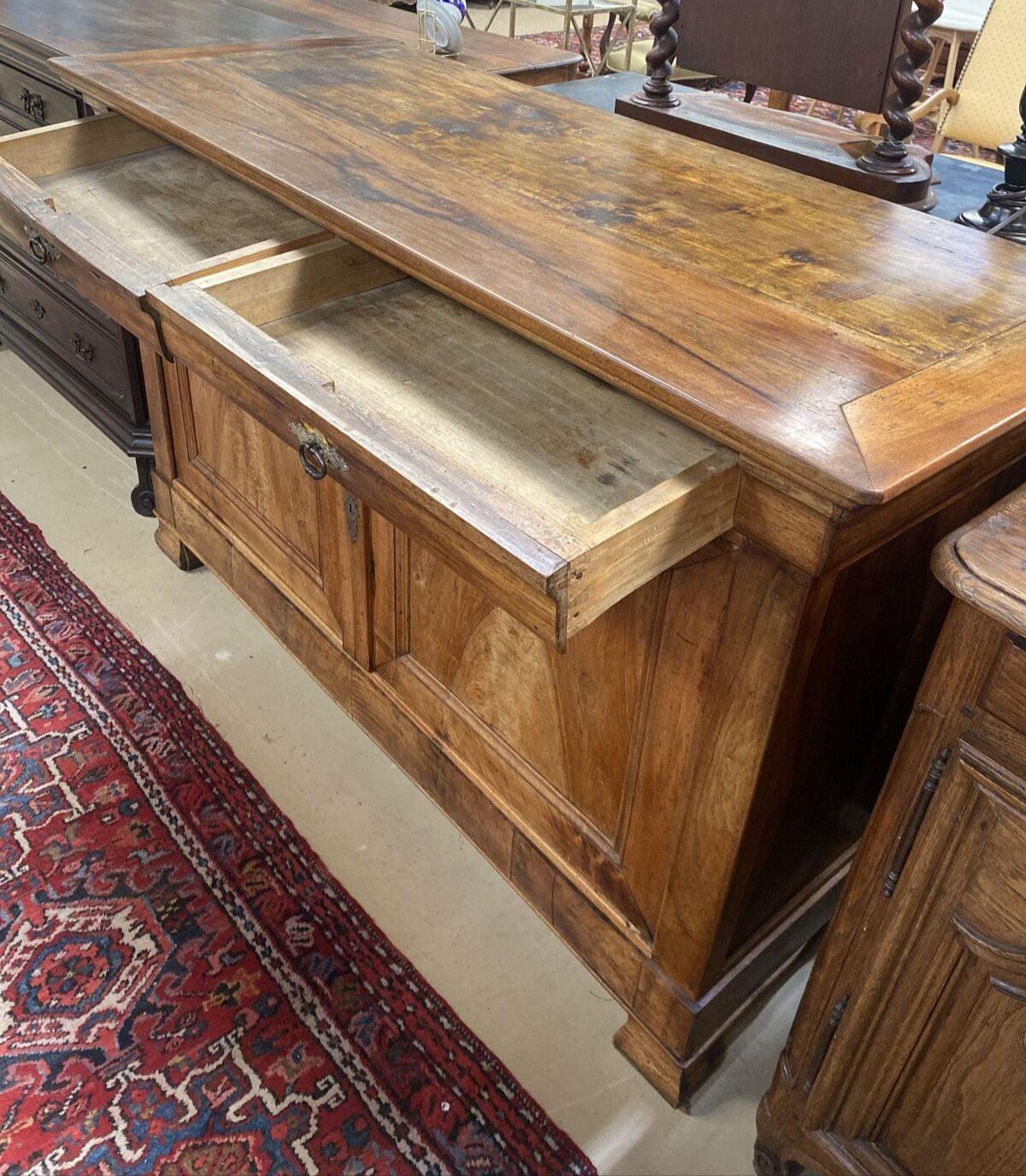Antique French Louis Philippe Walnut Sideboard Commode Chest Buffet