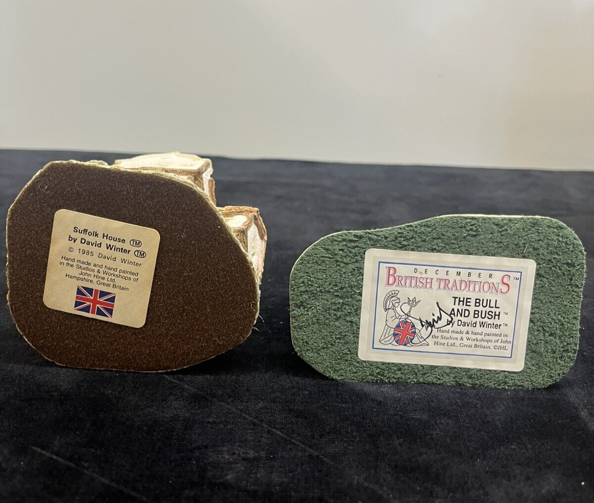 David Winter Cottages Lot: The Bull & Bush, Wishing Well Suffolk House Fisherman