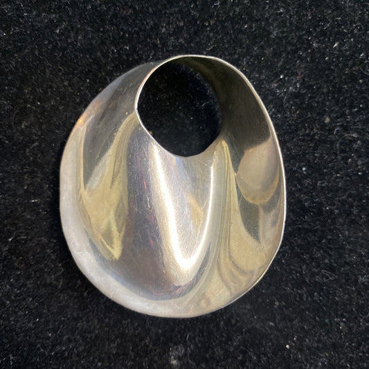 Midcentury Modern Sterling Silver 925 Brooch Pin Pendant 2 1/4" Mexico 15.7g