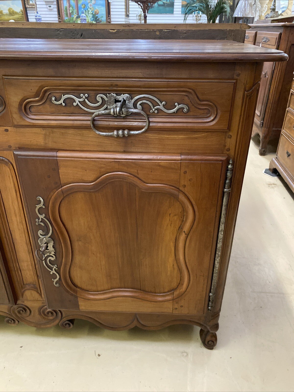 ANTIQUE FRENCH PROVINCIAL FRUITWOOD FARMHOUSE RUSTIC SIDEBOARD EARLY 1800's