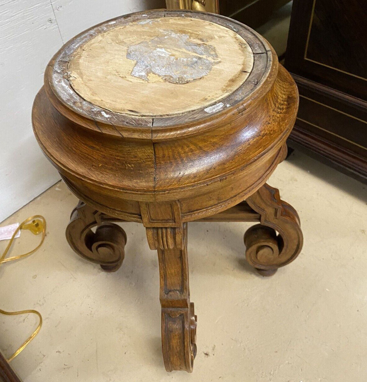 PAIR OF CHINESE SALT-GLAZED PORCELAIN VASES ON FRENCH OAK WOOD STANDS 51" HIGH